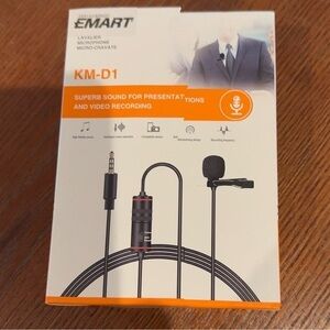 NIB. Lav Mic. Brand New Emart KM-D1 Lavalier Microphone in box. Never opened.